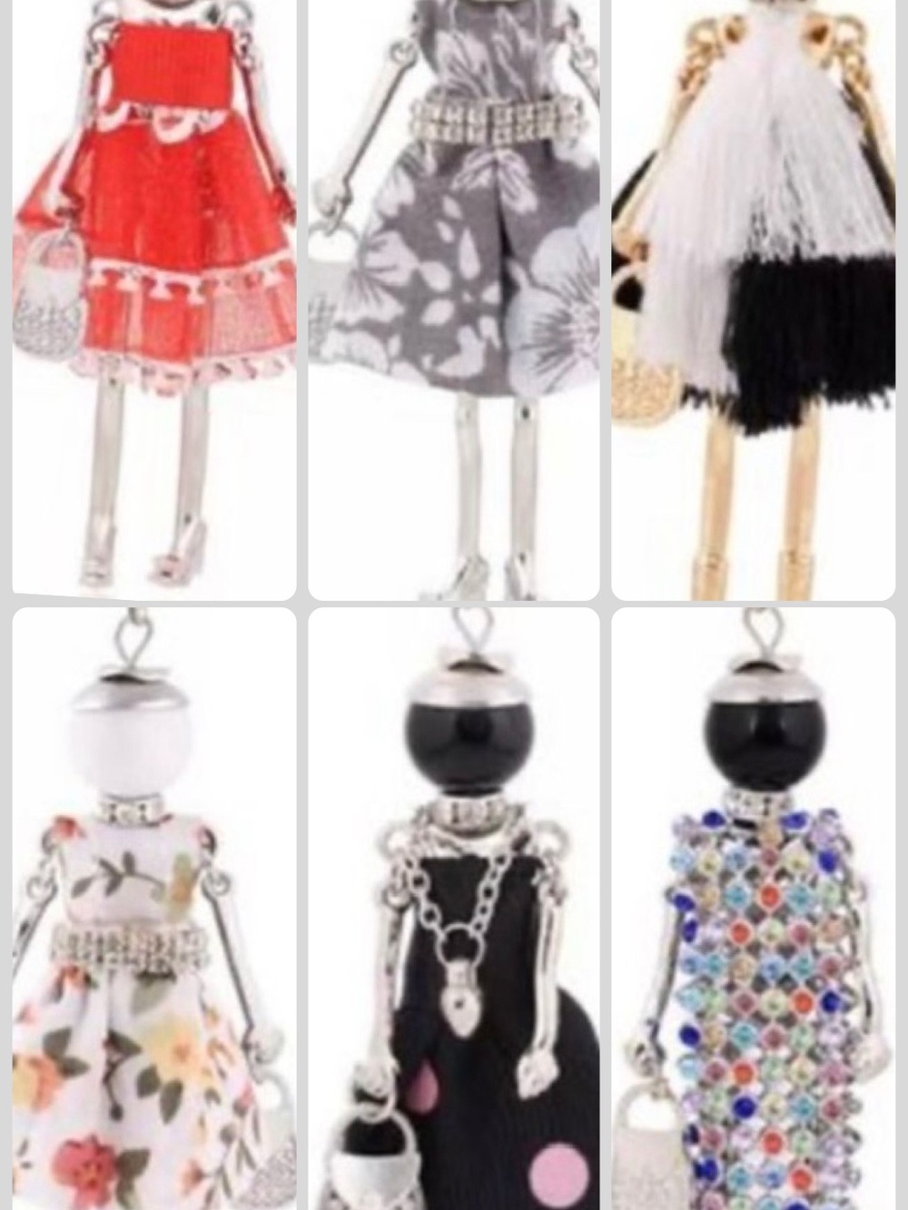 Bundle of 6 Fashion Friends Purse Clips as Shown
